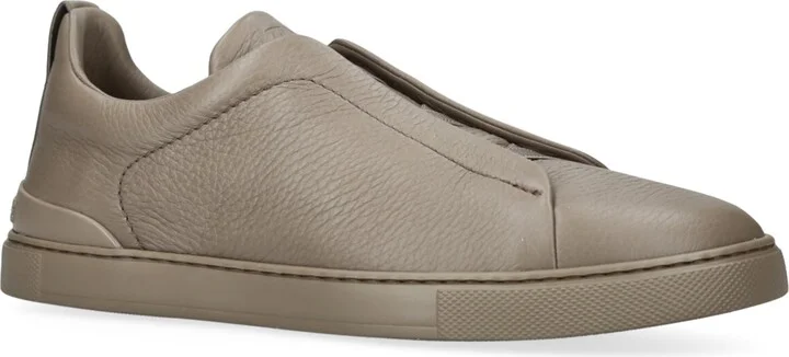 Zegna Leather Triple Stitch Sneakers - Image 3