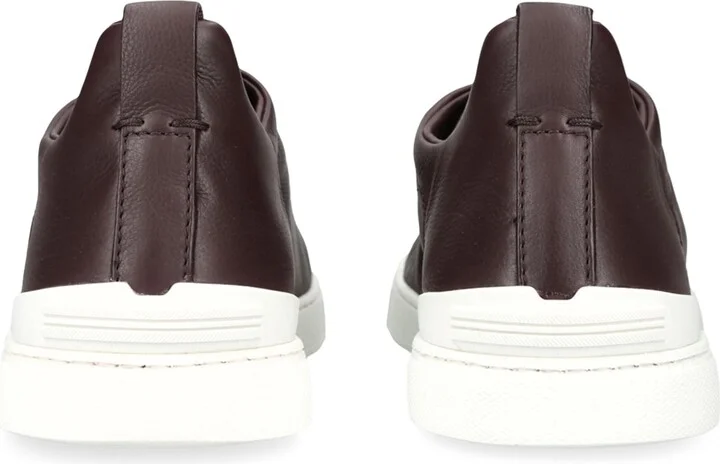 Zegna Leather Triple Stitch Sneakers - Image 2