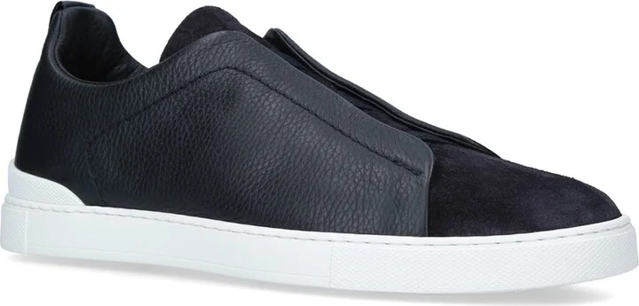 Zegna Leather Triple Stitch Sneakers
