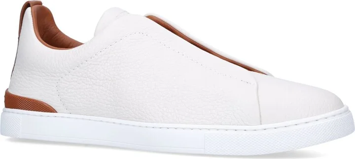 Zegna Leather Triple Stitch Sneakers