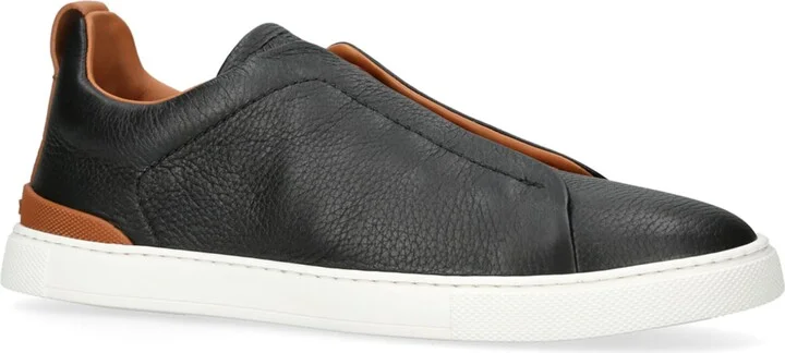 Zegna Leather Triple Stitch Sneakers