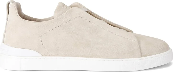 Zegna Leather Triple Stitch Sneakers