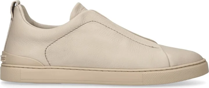 Zegna Leather Triple Stitch Sneakers
