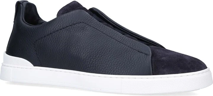 Zegna Leather Triple Stitch Sneakers