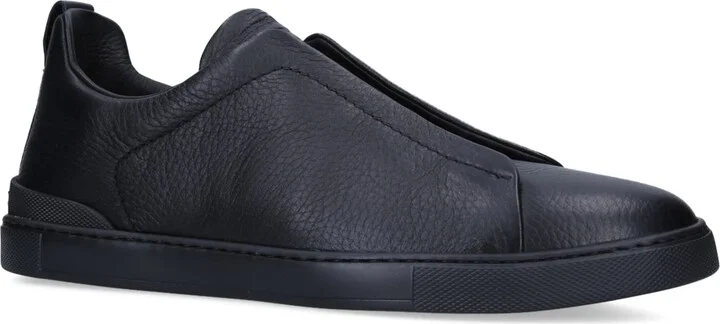Zegna Leather Triple Stitch Sneakers