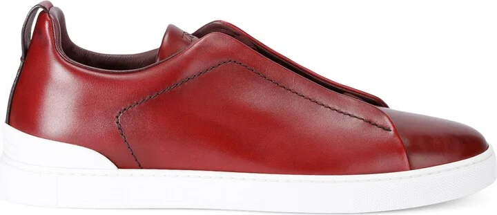 Zegna Leather Triple Stitch Sneakers