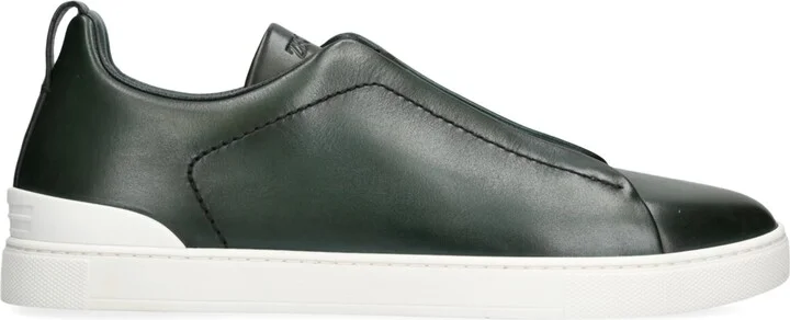Zegna Leather Triple Stitch Sneakers
