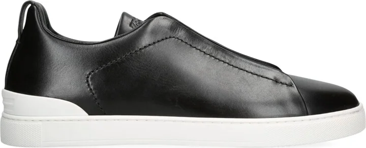 Zegna Leather Triple Stitch Sneakers