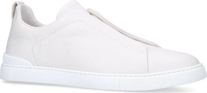 Zegna Leather Triple Stitch Sneakers