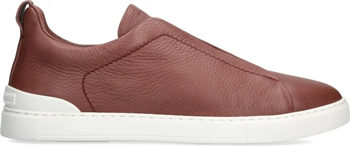 Zegna Leather Triple Stitch Sneakers