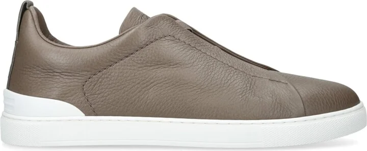Zegna Leather Triple Stitch Sneakers