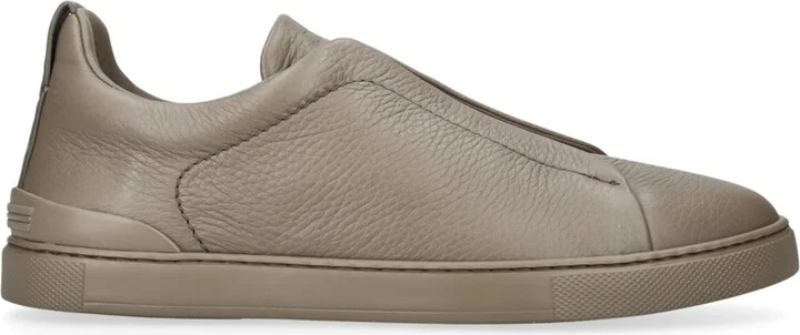 Zegna Leather Triple Stitch Sneakers