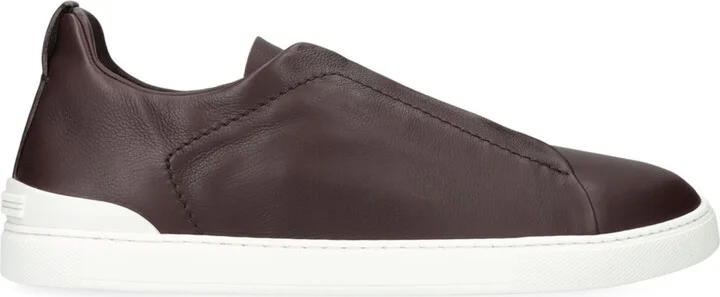 Zegna Leather Triple Stitch Sneakers