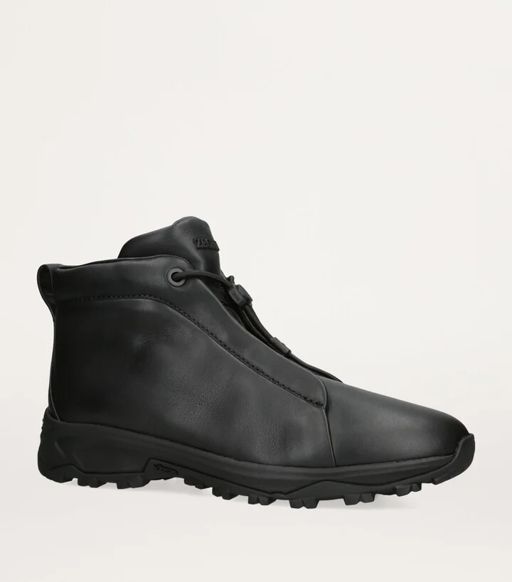 Zegna Leather Triple Stitch Vetta Sneakers - Image 4