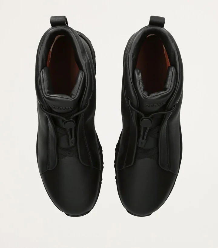 Zegna Leather Triple Stitch Vetta Sneakers - Image 6