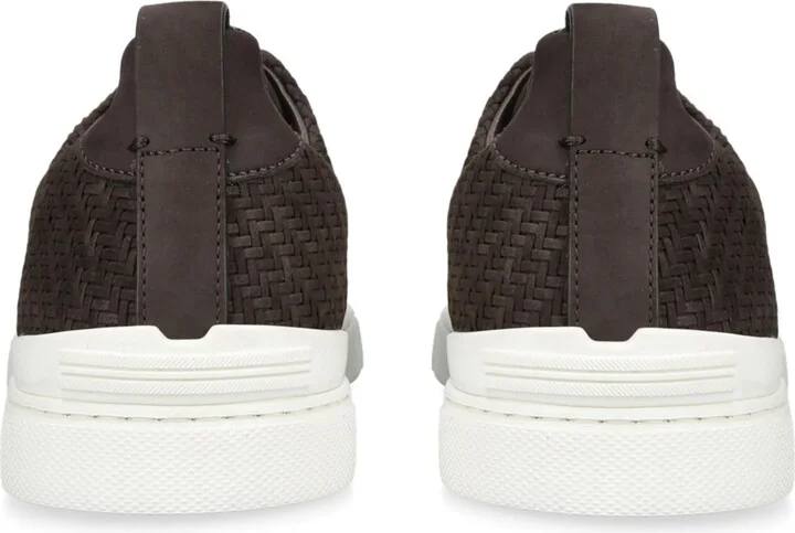 Zegna Leather Woven Triple Stitch Sneakers - Image 2