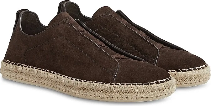 Zegna Men's Suede Triple Stitch Espadrilles