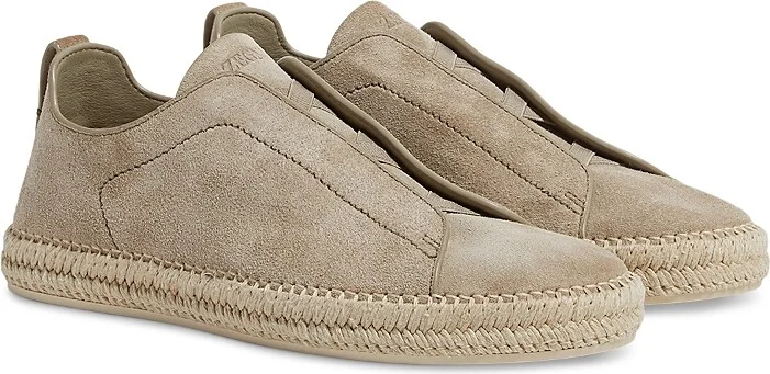 Zegna Men's Suede Triple Stitch Espadrilles