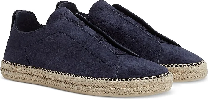 Zegna Men's Suede Triple Stitch Espadrilles