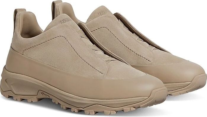 Zegna Men's Suede Triple Stitch Monte Sneakers