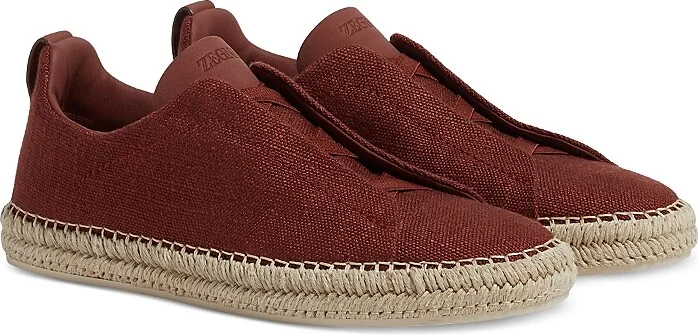 Zegna Men's Viscose, Linen & Leather Triple Stitch Espadrilles