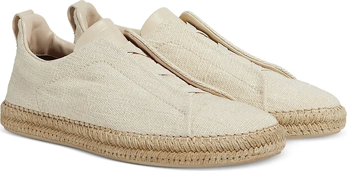 Zegna Men's Viscose, Linen & Leather Triple Stitch Espadrilles