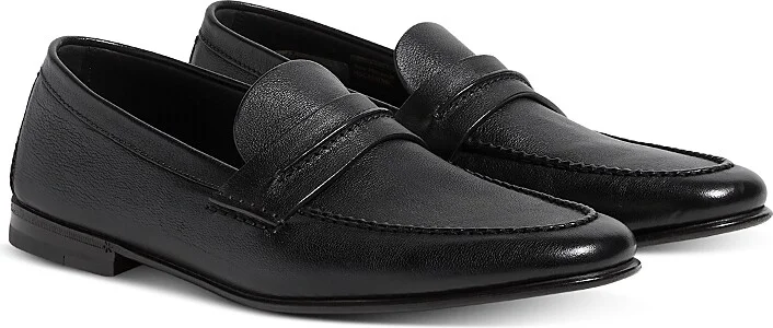 Zegna Natural Grain Leather Mocassin Loafers