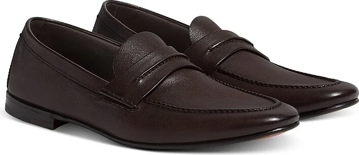 Zegna Natural Grain Leather Mocassin Loafers