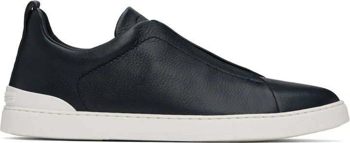 ZEGNA Navy Triple Stitch Sneakers