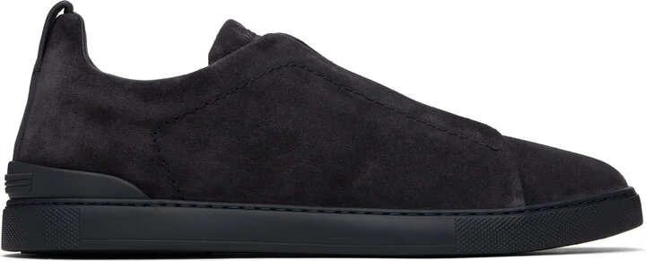 ZEGNA Navy Triple Stitch Sneakers