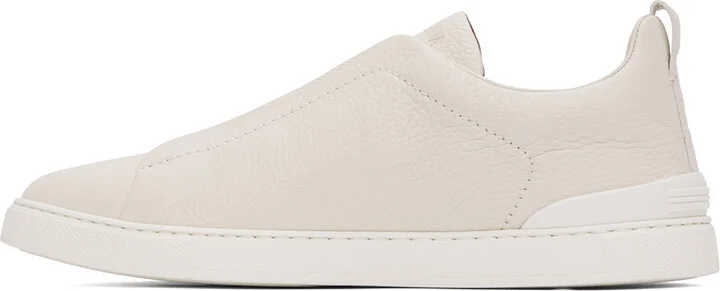 ZEGNA Off-White Triple Stitch Sneakers - Image 3