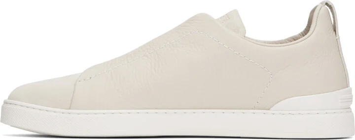 ZEGNA Off-White Triple Stitch Sneakers - Image 3