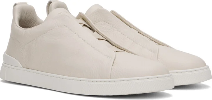 ZEGNA Off-White Triple Stitch Sneakers - Image 4