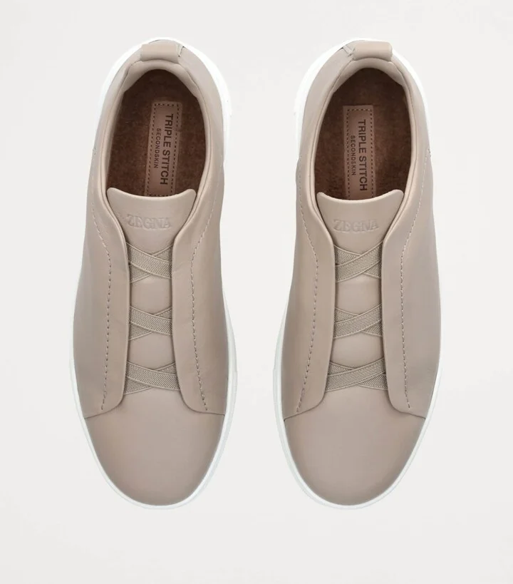 Zegna Shearling Triple Stitch Secondskin Sneakers - Image 4