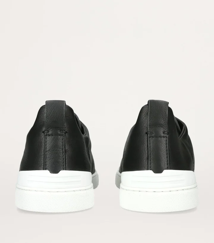 Zegna Shearling Triple Stitch Secondskin Sneakers - Image 2