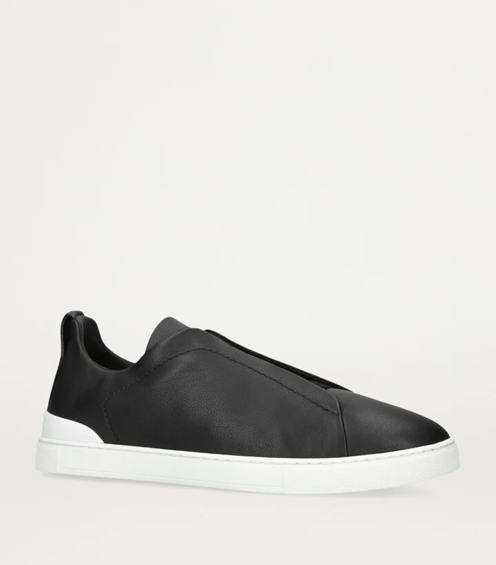 Zegna Shearling Triple Stitch Secondskin Sneakers - Image 3