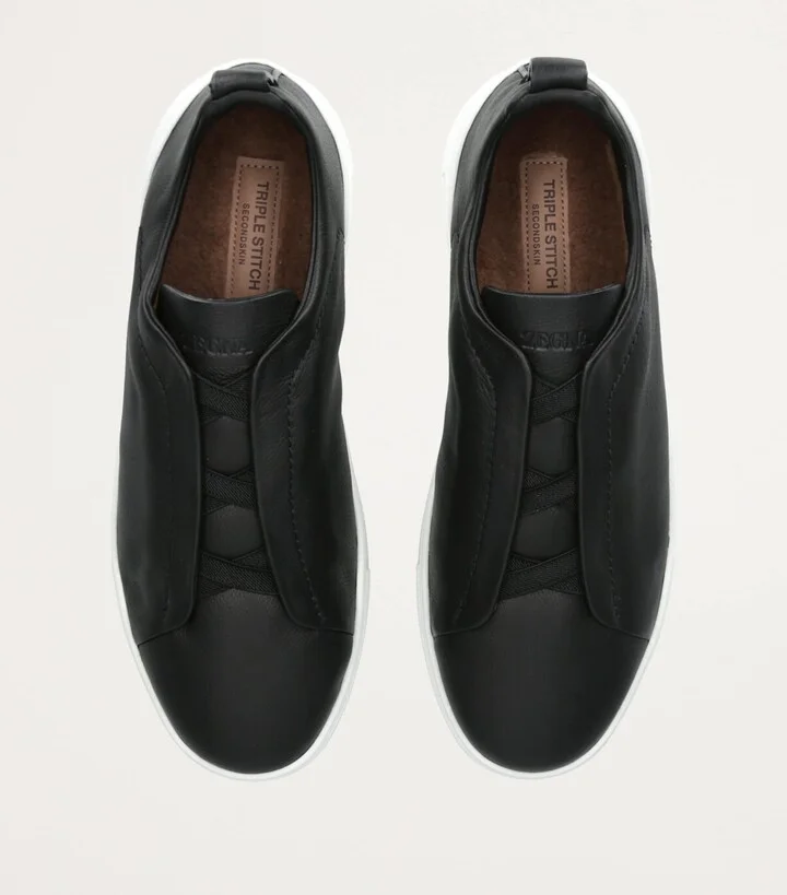 Zegna Shearling Triple Stitch Secondskin Sneakers - Image 4