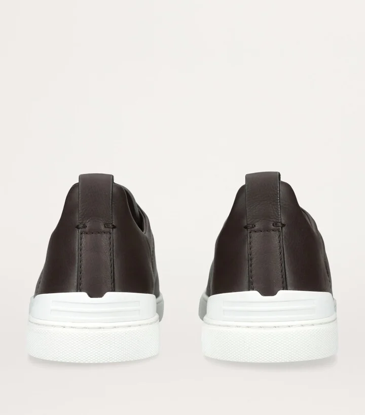 Zegna Shearling Triple Stitch Secondskin Sneakers - Image 2