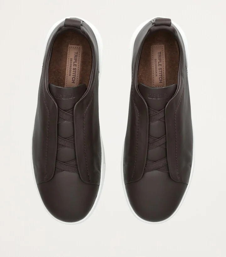 Zegna Shearling Triple Stitch Secondskin Sneakers - Image 3