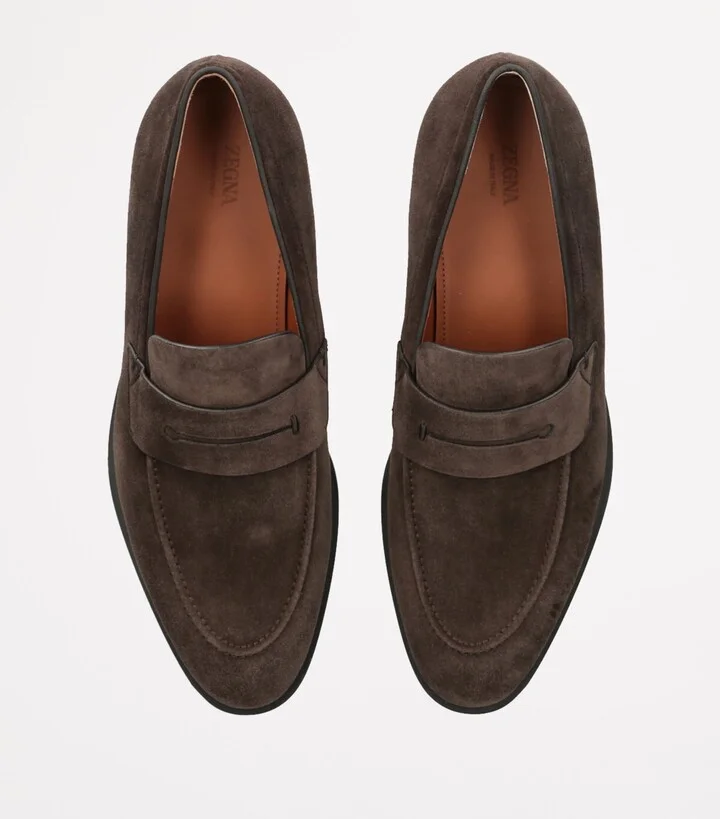 Zegna Suede L'Asola Loafers - Image 4