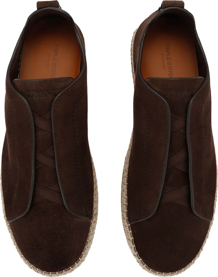 Zegna Suede Triple Stitch Espadrilles - Image 4
