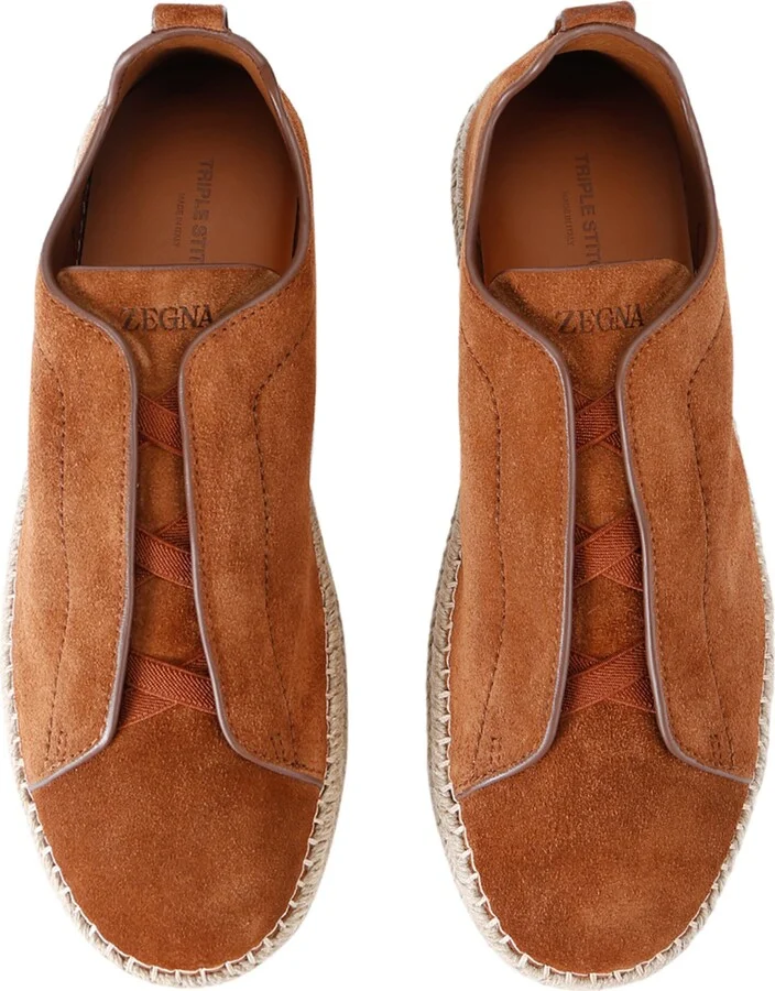 Zegna Suede Triple Stitch Espadrilles - Image 4