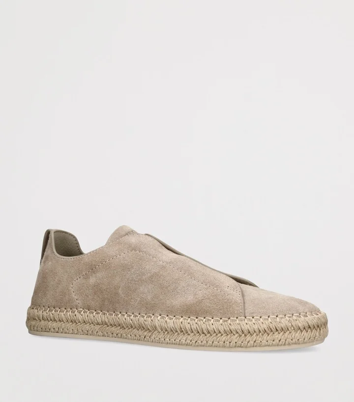 Zegna Suede Triple Stitch Espadrilles - Image 3