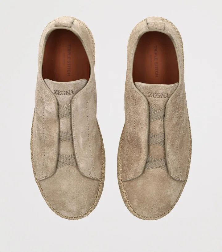 Zegna Suede Triple Stitch Espadrilles - Image 4