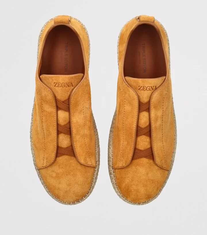 Zegna Suede Triple Stitch Espadrilles - Image 4
