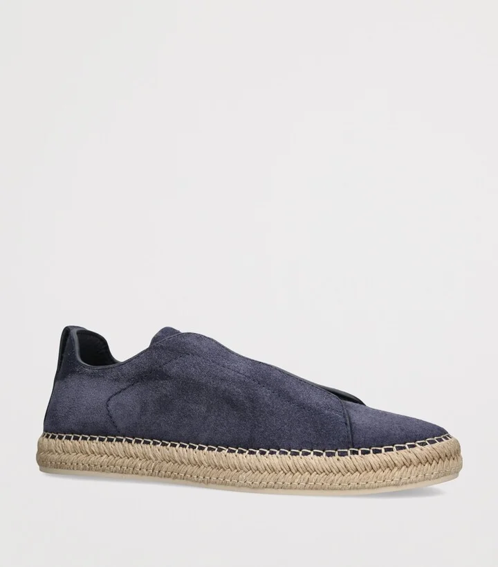 Zegna Suede Triple Stitch Espadrilles - Image 3
