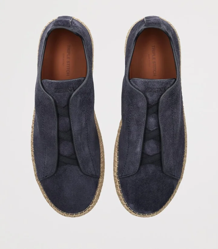 Zegna Suede Triple Stitch Espadrilles - Image 4