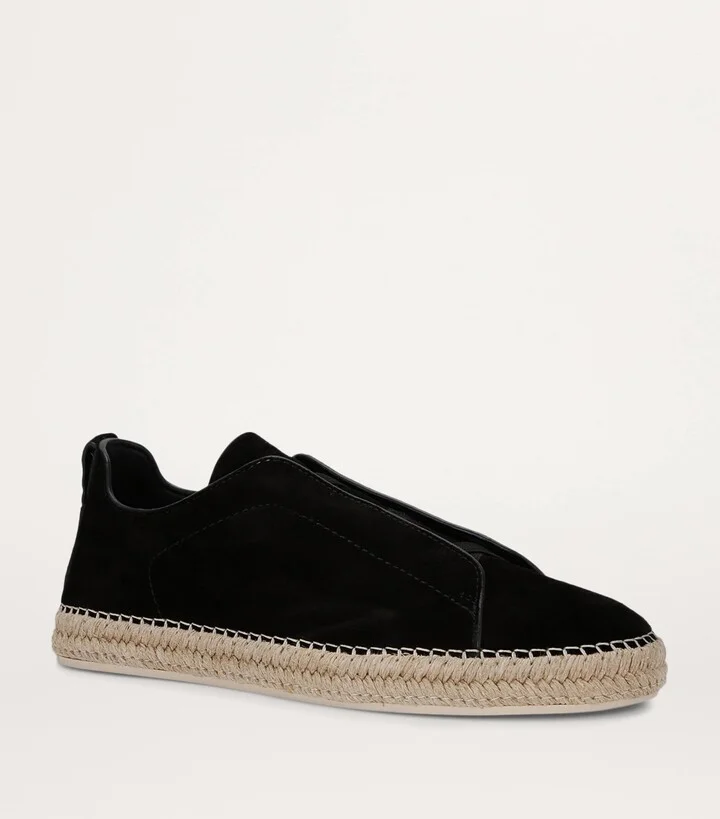 Zegna Suede Triple Stitch Espadrilles - Image 3