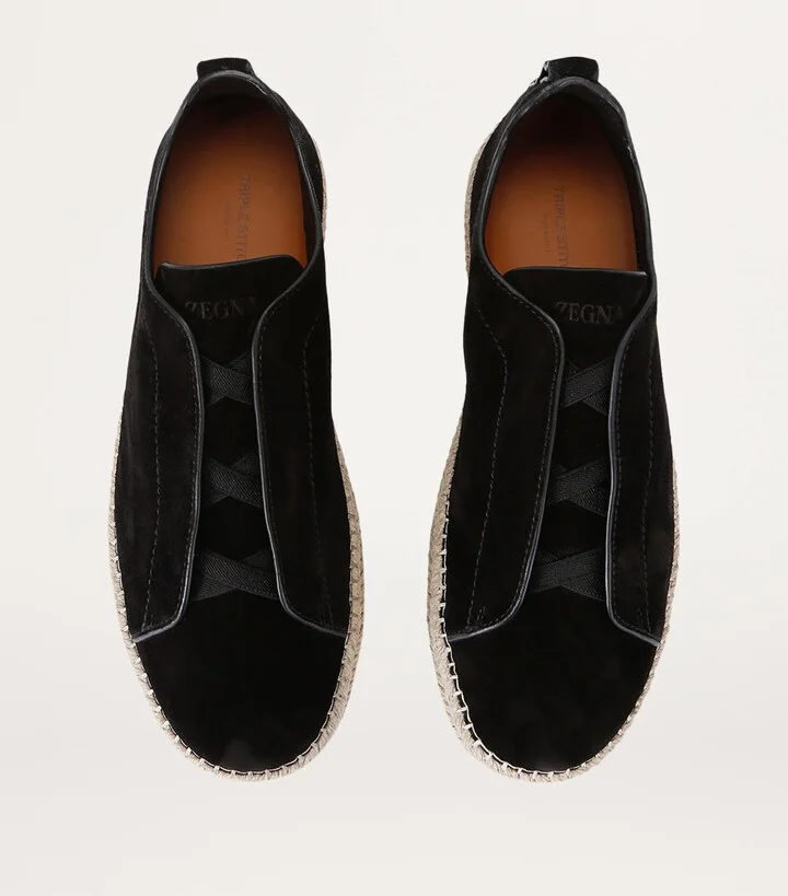 Zegna Suede Triple Stitch Espadrilles - Image 4