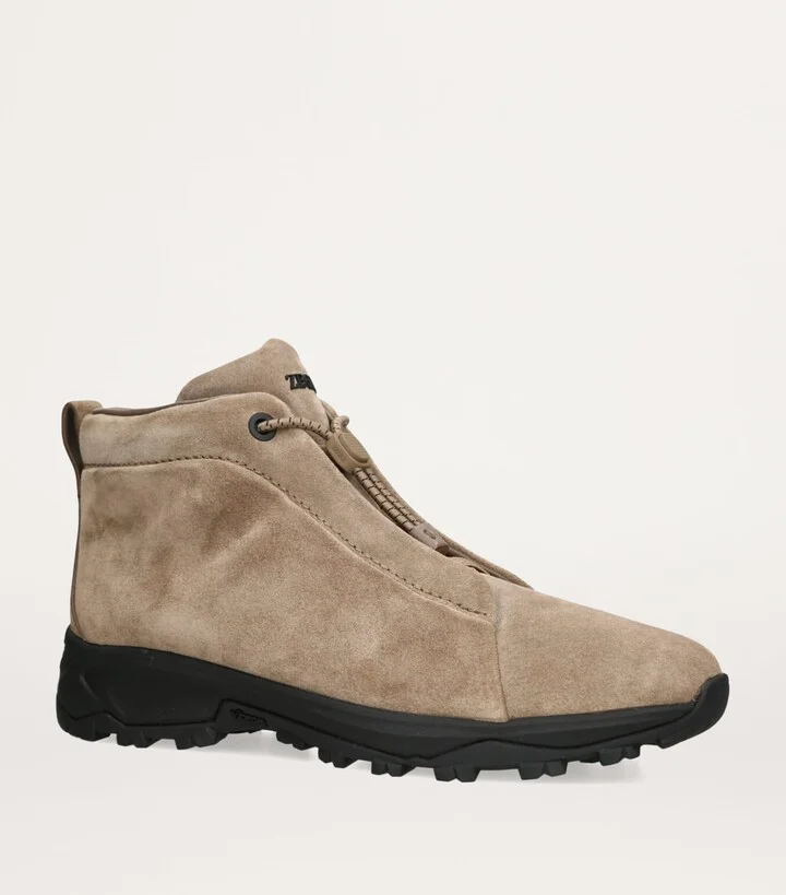 Zegna Suede Triple Stitch High-Top Sneakers - Image 4